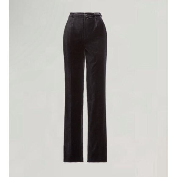 Ralph Lauren Collection Women’s Black Velvet Pants 2 Slim High Rise Purple Label - Picture 6 of 11